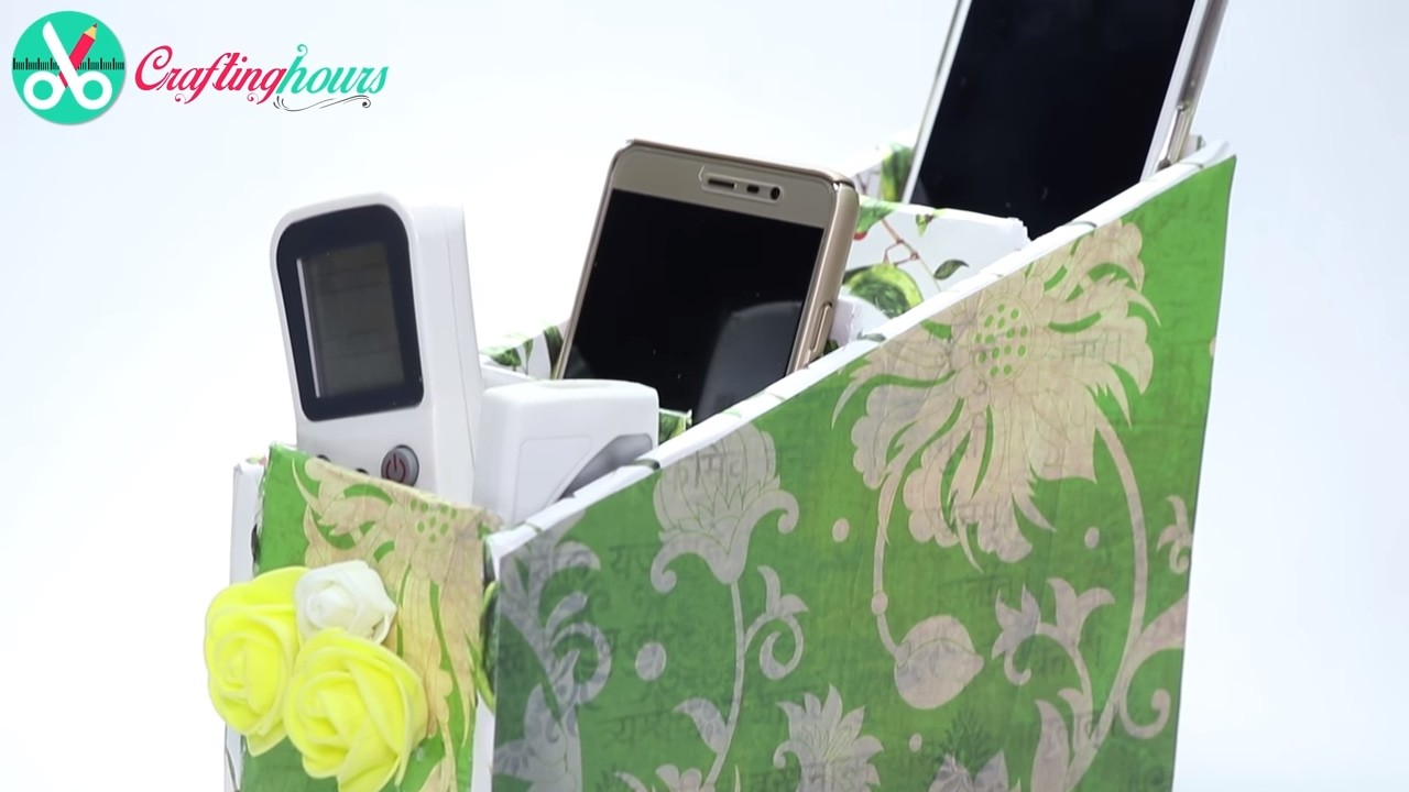 Diy Mobile Box Stand Easy To Make Cardboard Desk Organizer By Diy Mobile Box Stand Easy To Make Cardboard Desk Organizer By Crafinghours