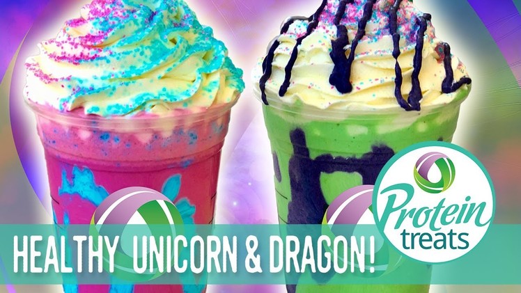 DIY Starbucks Copycat Unicorn & Dragon Frappuccino Made Healthy! Protein Treats by Nutracelle