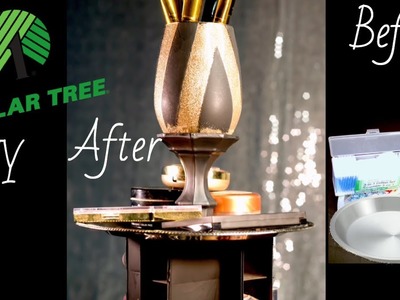 Dollar Tree DIY |  Pie Pans to make Rotating Makeup Organizer and Brush Holder