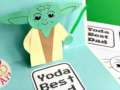 Easy Pop Up Father's Day Card - 3D Yoda Card DIY - Star Wars Paper Crafts