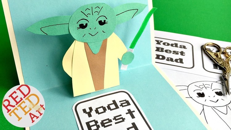 Easy Pop Up Father's Day Card - 3D Yoda Card DIY - Star Wars Paper Crafts