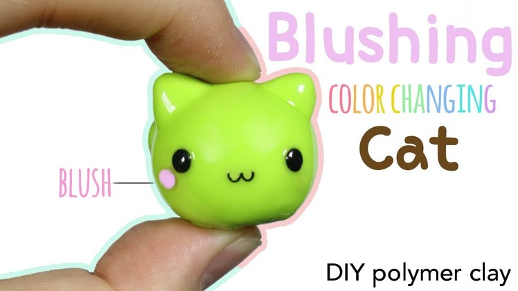 How to DIY Kawaii Blushing Cat Polymer Clay.Uv Pigment Tutorial (ft. Elves Box)