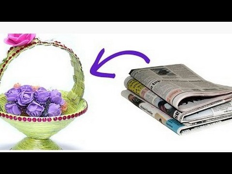 "How to Make DIY Newspaper Basket | Best Out of Waste Paper Craft