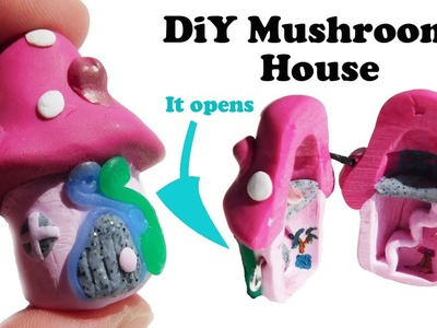 MUSHROOM HOUSE that Opens Up! - Polymer Clay Tutorial of a Fairy Smurf House!