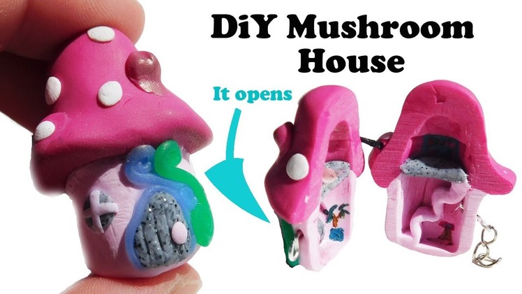 MUSHROOM HOUSE that Opens Up! - Polymer Clay Tutorial of a Fairy Smurf House!