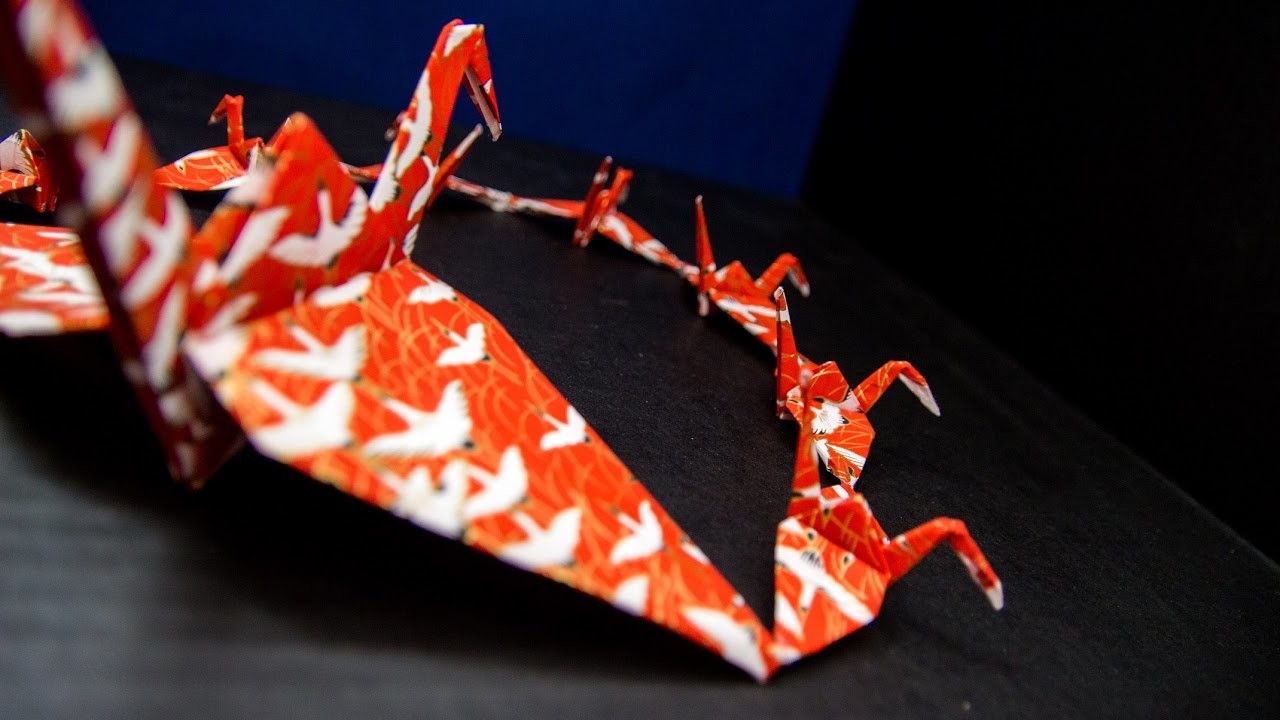 Origami Renzuru, Folding 8 cranes from 1 sheet of Paper (Folds Done Fast)