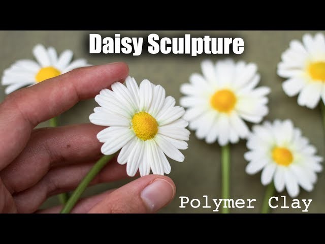 Polymer Clay Daisy Flower Tutorial. How to Sculpt with Clay