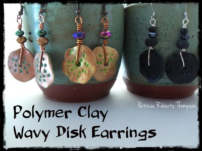 Polymer Clay Wavy Disk Earrings