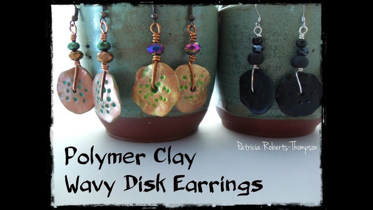 Polymer Clay Wavy Disk Earrings