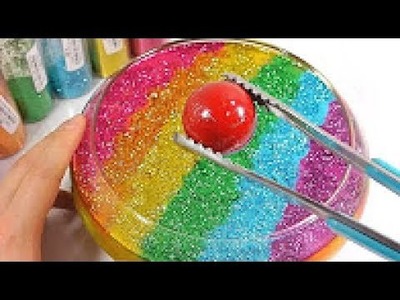 Combine Glitter Rainbow Colors Slime Clay DIY Learn Colors Slime Toys