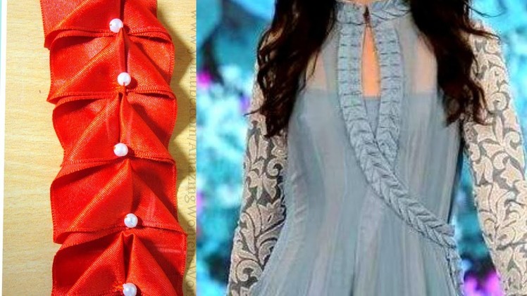 Designer Anarkali suit Embellished Lace| Creative Lace  Making (DIY)