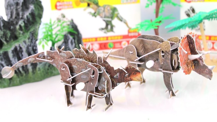 Dinosaurs Walking 3D Puzzle Toys. DIY Ankylosaurus Triceratops 
Learn names of Dinosaur For Kids.