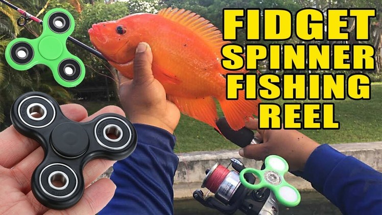 DIY FIDGET SPINNER Fishing REEL!!! It Catches Fish!