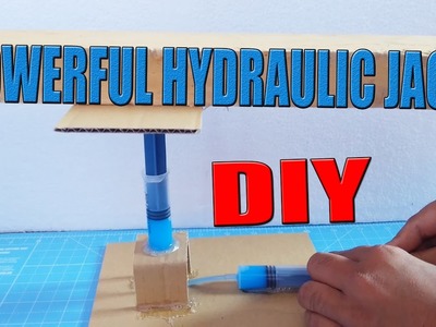 DIY Hydraulic Powered Jack Using Cardboard and Syringe | MrWire