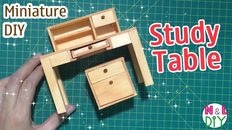 DIY Miniature Study Table | How to make a Study Table for Dollhouse