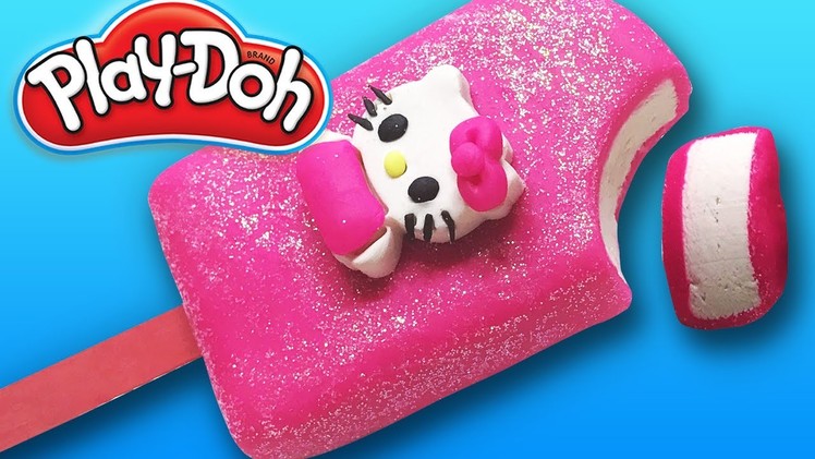 DIY Play-Doh Learn Make Pink Hello Kitty Popsicle Ice-cream Toy Soda