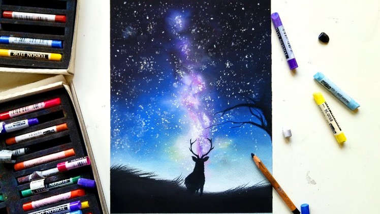 Drawing a galaxy with soft pastels | Leontine van Vliet