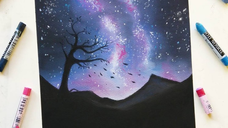Drawing a starry night with soft pastels | Leontine van vliet