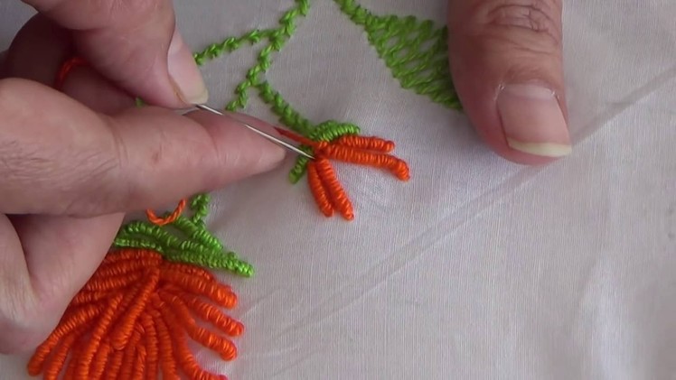 Hand Embroidery: Bullion Knot Stich (Tulips)
