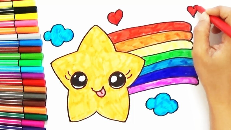 How to draw a Cute Rainbow Star - Cute and Easy | BoDraw