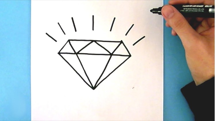 HOW TO DRAW A DIAMOND STEP BY STEP : EASY DRAWING TUTORIAL
