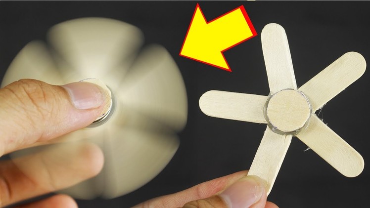 How to Make a Fidget Spinner with Popsicle Sticks - DIY Craft - Creative with Ice-Cream Sticks