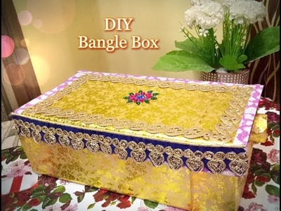 How to make bangle box from old shoe box.DIY