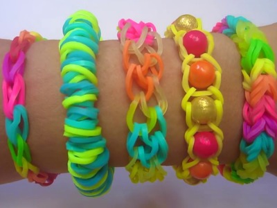 How to Make Loom Bands. 5 Easy Rainbow Loom Bracelet Designs without a Loom - Rubber band