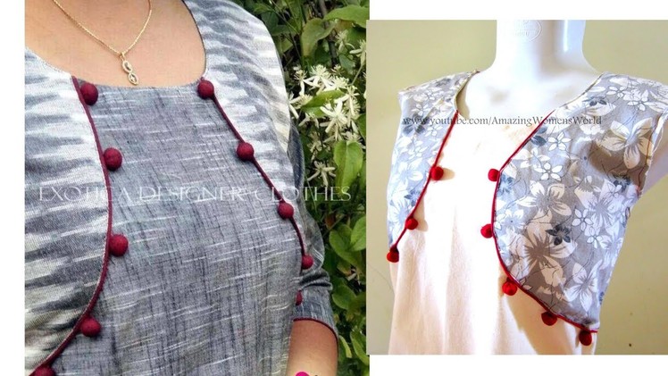 Jacket style Pattern Kurti | Kameez Cutting & Stitching | (DIY0