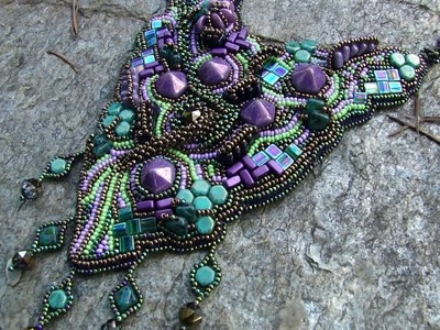 Luna City Necklace Bead Embroidery Designed by Svetlana