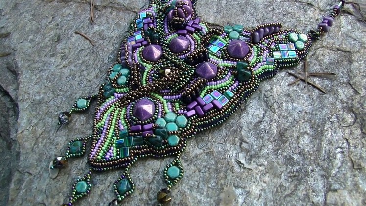 Luna City Necklace Bead Embroidery Designed by Svetlana