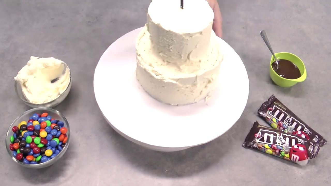 Ms Rainbow Cake! How to make a Gravity Defying M&M Candy Cake with ...