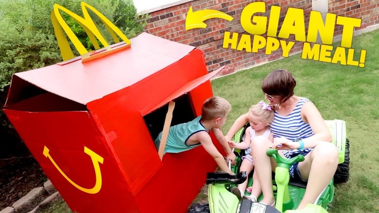 McDonald's Happy Meal PlayHouse! DIY Drive Thru Prank & Backyard Family Fun!