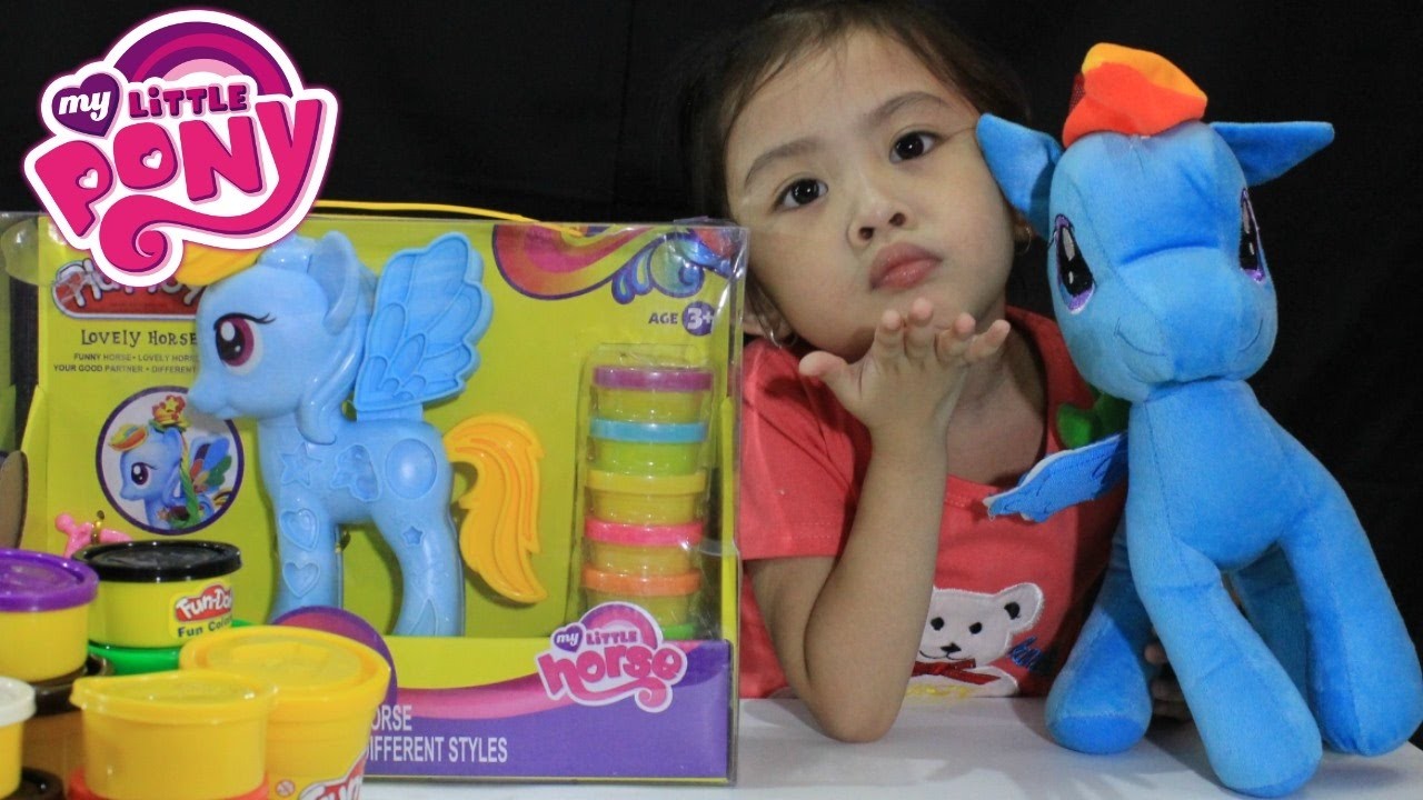 Play Doh Rainbow Dash My Little Pony Hair style || Mainan