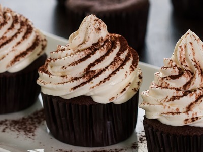 Chocolate Cupcakes with Irish Cream Frosting
