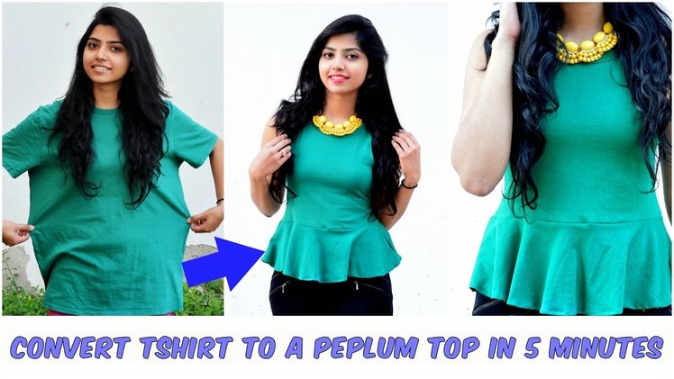 Convert An Old Tshirt Into A Cute Peplum Top in 5 Minutes