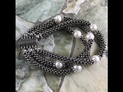 Cubic Right Angle Weave Moonlight Bracelet