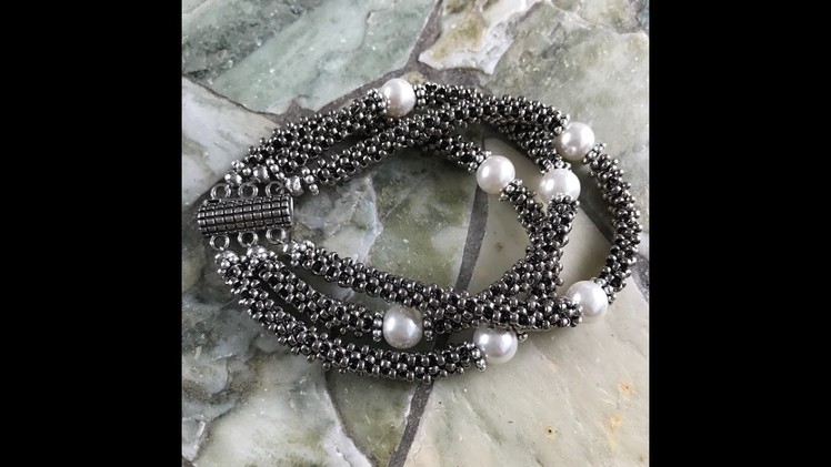 Cubic Right Angle Weave Moonlight Bracelet