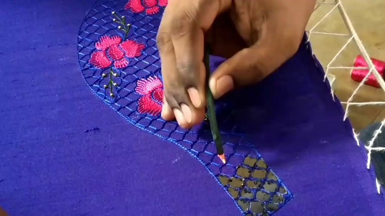 Cut Work Embroidery for a Bridal Blouse - Time lapse video