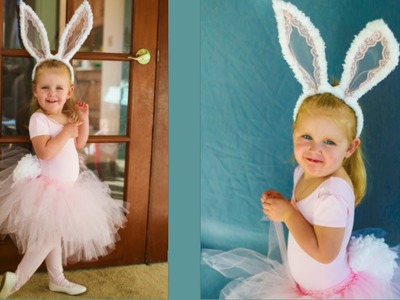 Cute Easter Bunny Costume! NO SEW Tutorial!