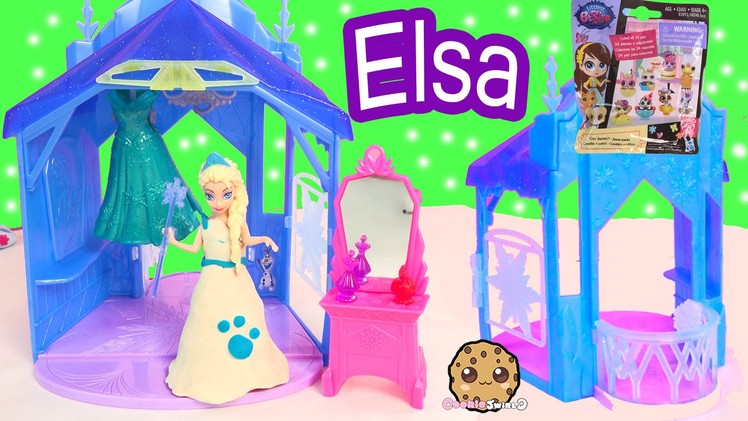 Disney Frozen Queen Elsa MagiClip Doll Flip 'N Switch Castle Playset + LPS Surprise Blind Bag
