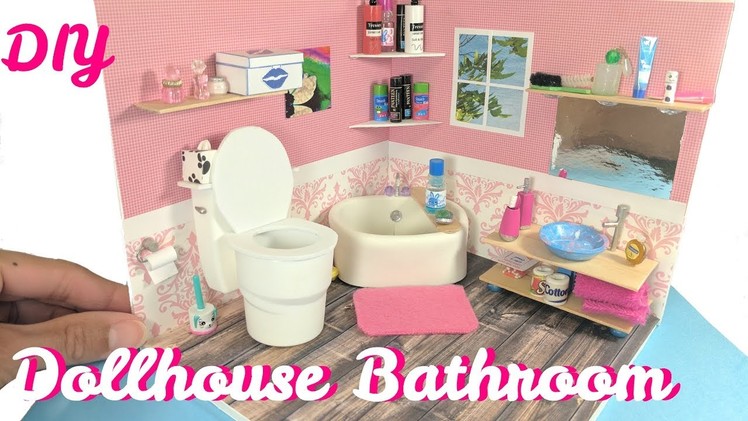 DIY Miniature Dollhouse Bathroom, Toilet, Sink, & Accessories