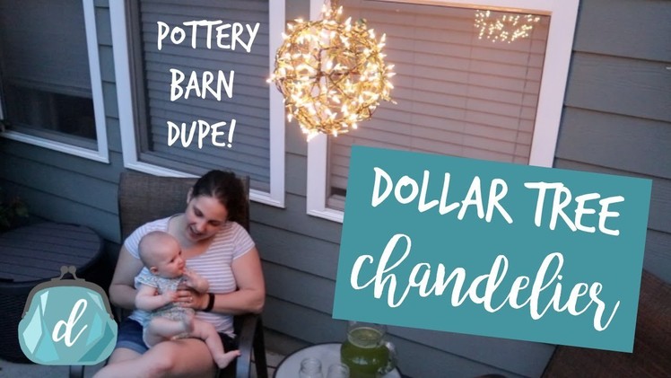 DOLLAR TREE Pottery Barn Inspired Outdoor Lighting | Pendant Chandelier