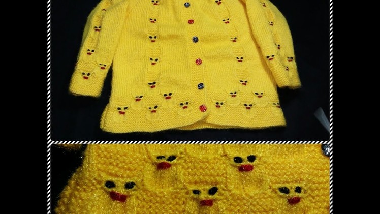 Easy rabbit design on baby sweater(खरगोश का प्यारा सा डिजाईन हिंदी में)