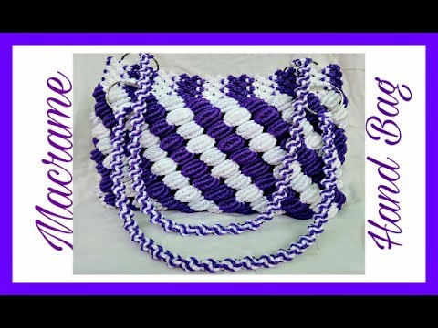 Easy Tutorial Of Macrame Hand Bag {Design No.2} in Hindi, Easy Making Method.