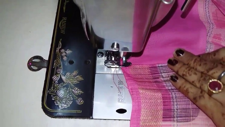 Fall & Pico (Peeko) quick stitching on Saree (साड़ी पर फॉल और पीको लगाना)