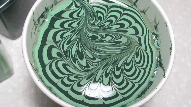 Green & Green | Water Marble March 2012 #2 | DIY Nail Art Tutorial