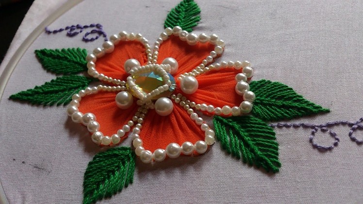 Hand embroidery designs. Hand embroidery for beginners. Flower stitch design.