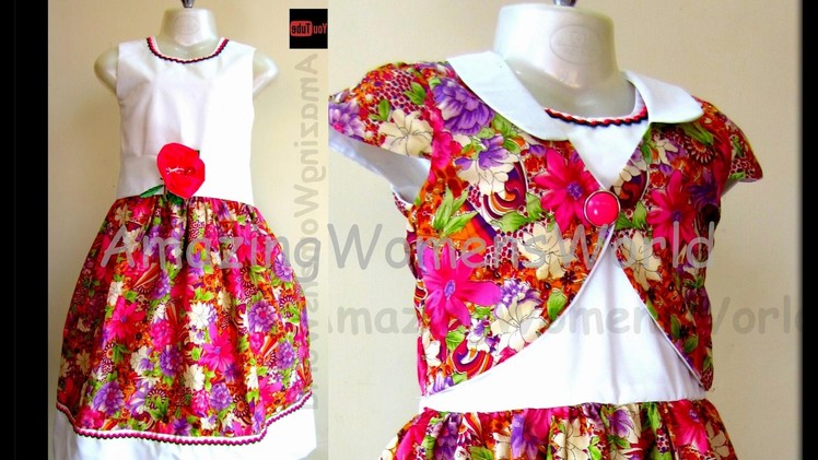 HOW TO CUT & SEW BABY FROCK WITH BOLERO JACKET  - STEP BY STEP - EASY MAKING -DIY