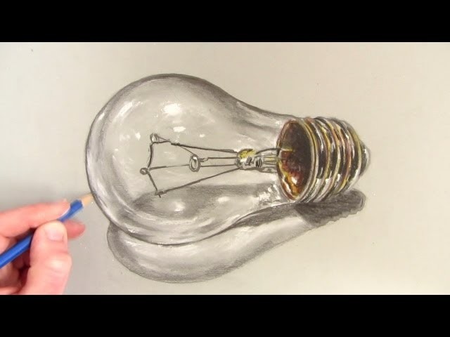 How to Draw a Realistic Lightbulb: Time Lapse